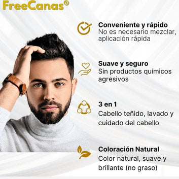 Shampoo Instantáneo Cubre Canas 3 en 1 Natural
