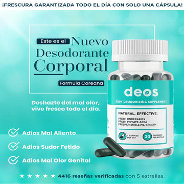 DEOS - SUPLEMENTO ANTÍ OLOR/DESODORANTE NATURAL