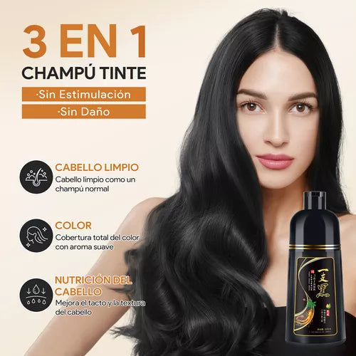 Shampoo Instantáneo Cubre Canas 3 en 1 Natural