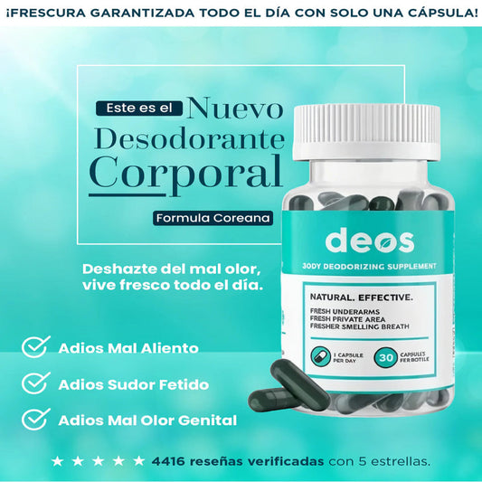 DEOS - SUPLEMENTO ANTÍ OLOR/DESODORANTE NATURAL